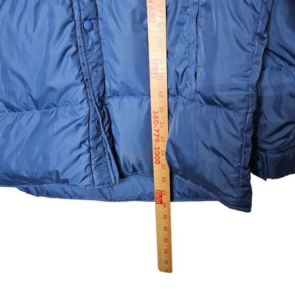 Lands End Mens Blue Puffer Jacket M Goosedown Insulation Button Closure Down - Picture 7 of 9